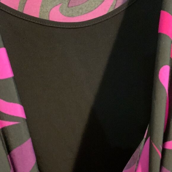 Lane Bryant purple and black blouse with built in cami - Picture 5 of 7